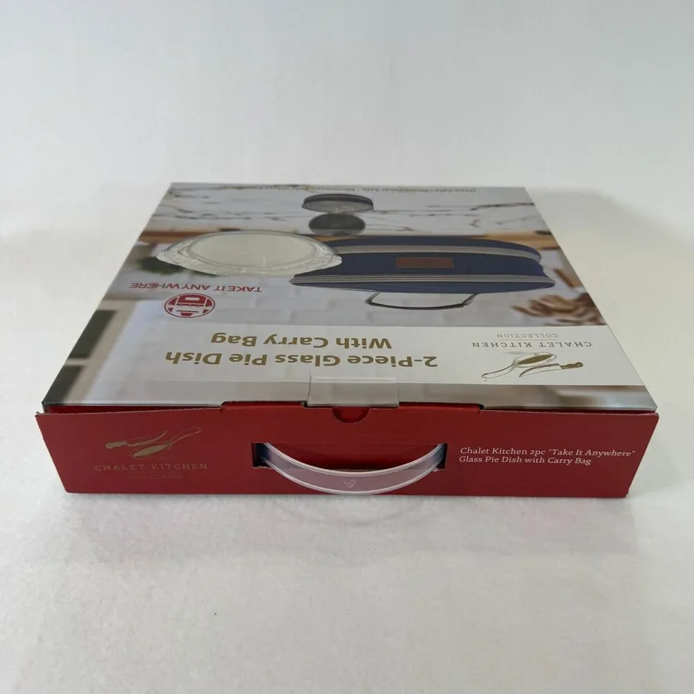 Chalet Kitchen Glass Pie Dish With Carry Bag 